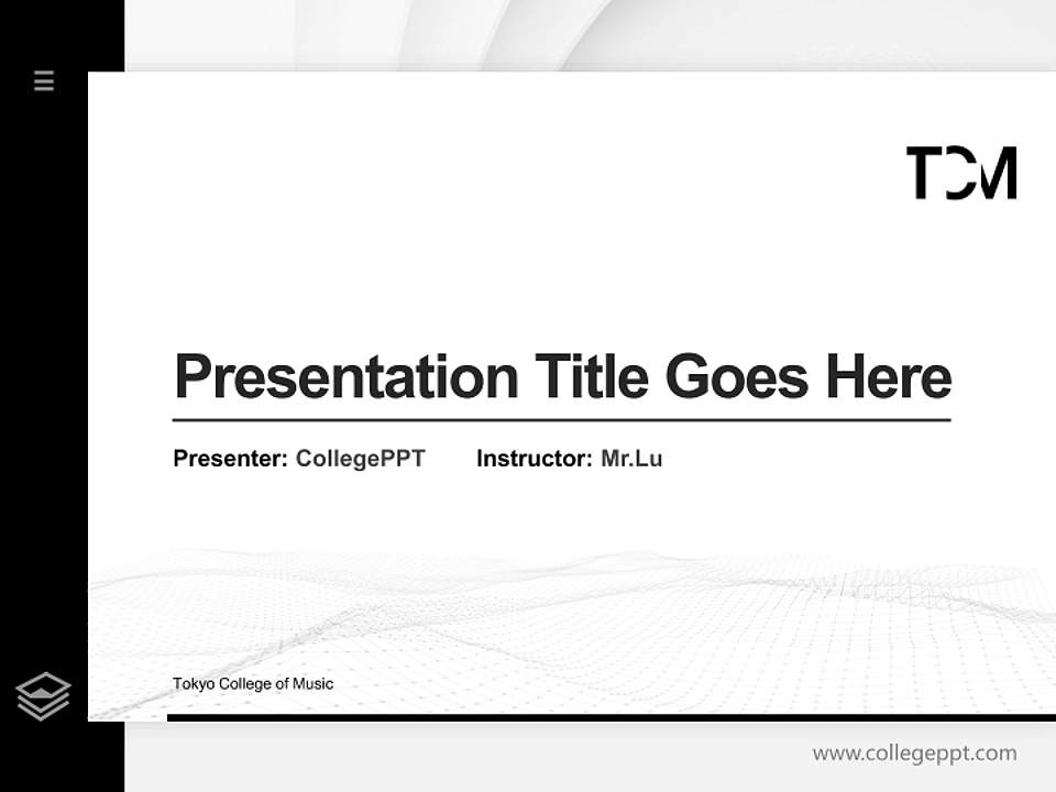 Tokyo College of Music Thesis Proposal/Graduation Defense PPT Template4:3 ratio PPT effect preview image5