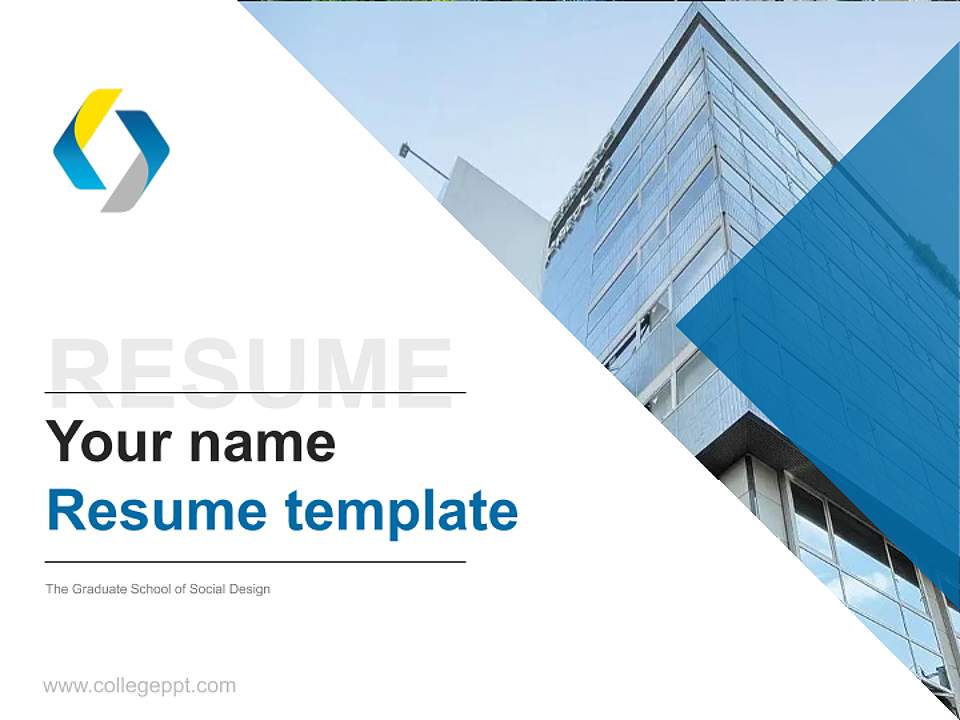 The Graduate School of Social Design Resume PPT Template4:3 ratio PPT effect preview image5