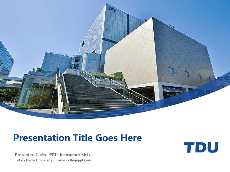 Tokyo Denki University Course/Courseware Creation PPT Template4:3 ratio PPT effect preview image5