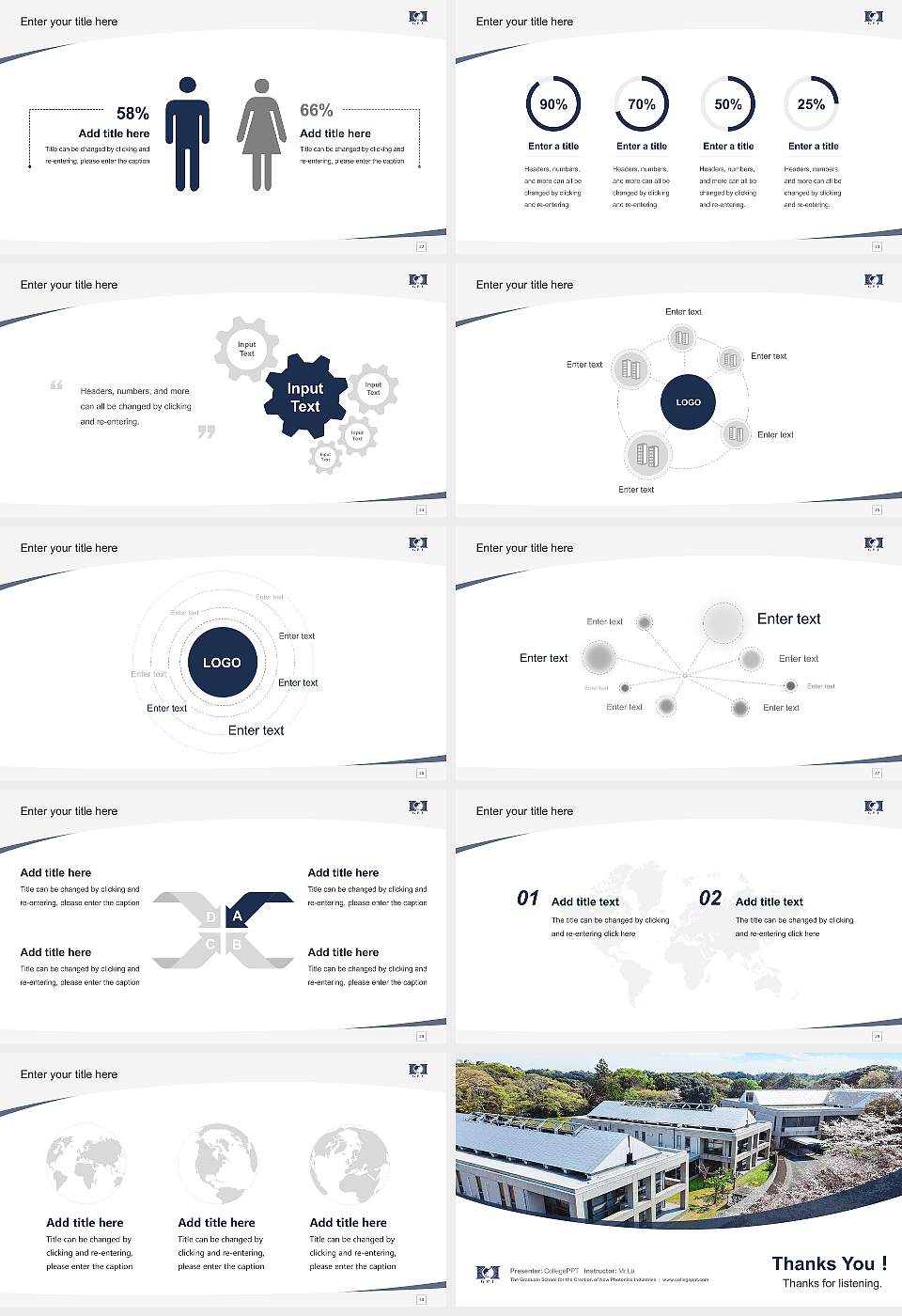 The Graduate School for the Creation of New Photonics Industries Course/Courseware Creation PPT Template16:9 ratio PPT effect preview image4
