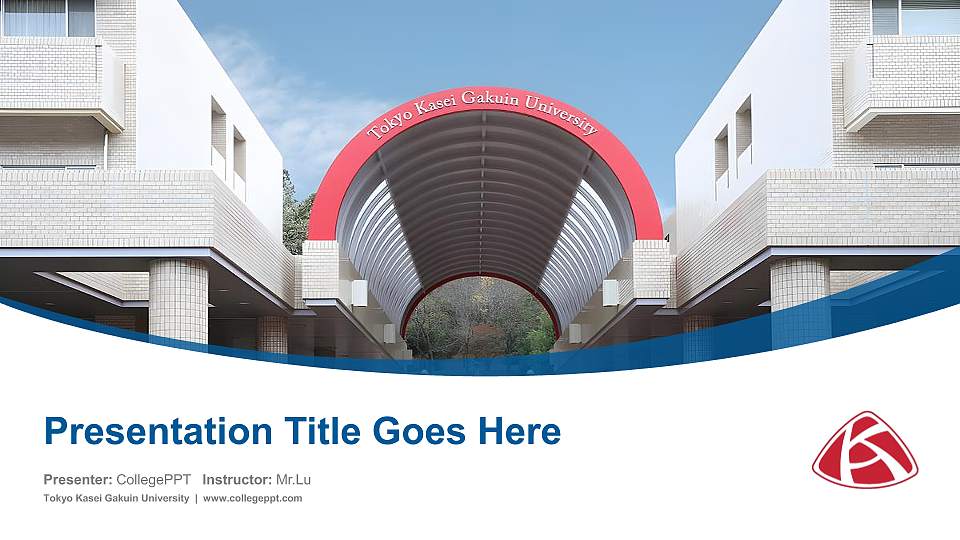 Tokyo Kasei Gakuin University Course/Courseware Creation PPT Template16:9 ratio PPT effect preview image