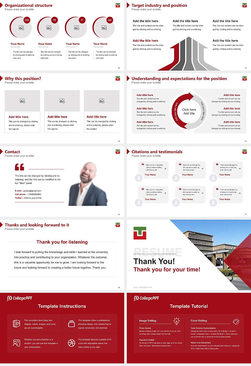 Tokoha University Resume PPT Template16:9 ratio PPT effect preview image4