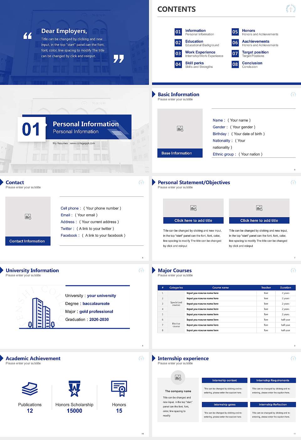 Tenshi College Resume PPT Template16:9 ratio PPT effect preview image2