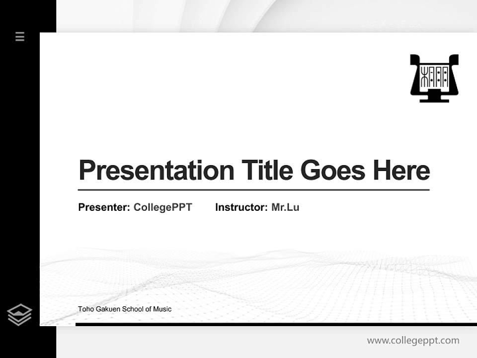 Toho Gakuen School of Music Thesis Proposal/Graduation Defense PPT Template4:3 ratio PPT effect preview image5