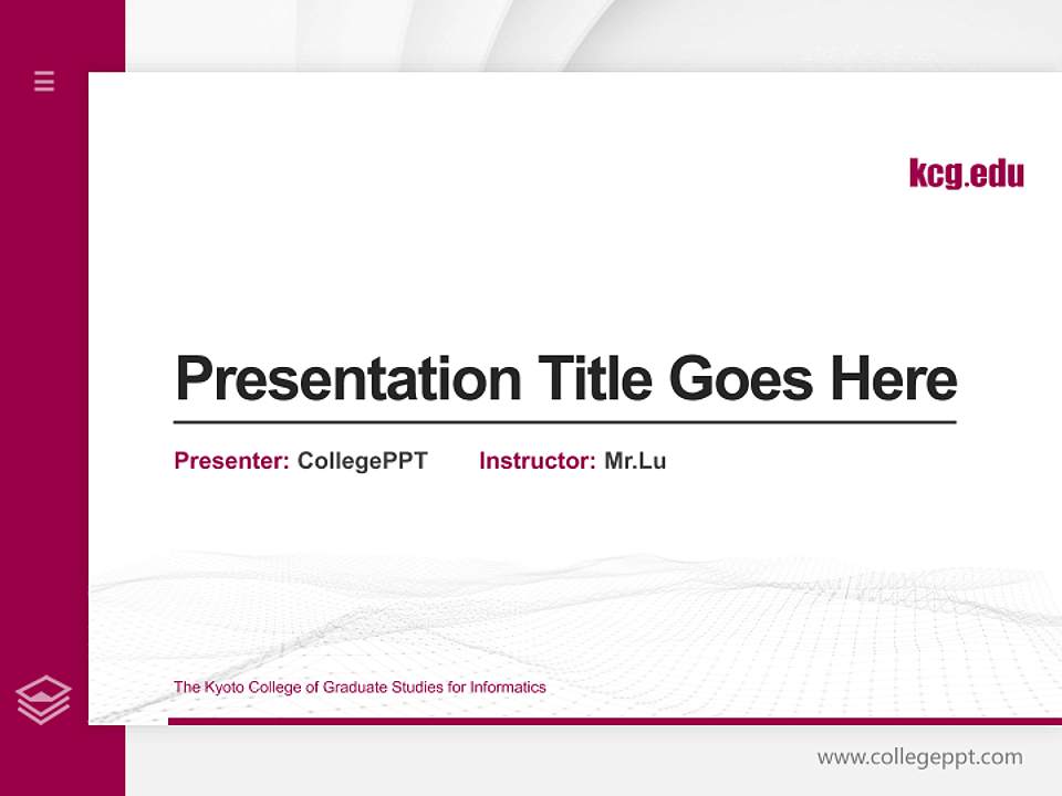 The Kyoto College of Graduate Studies for Informatics Thesis Proposal/Graduation Defense PPT Template4:3 ratio PPT effect preview image5