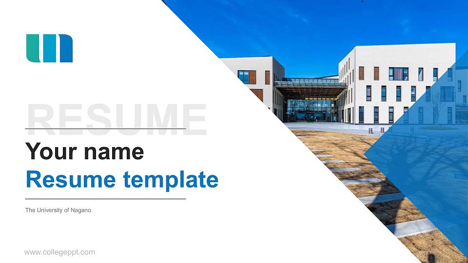 The University of Nagano Resume PPT Template16:9 ratio PPT effect preview image