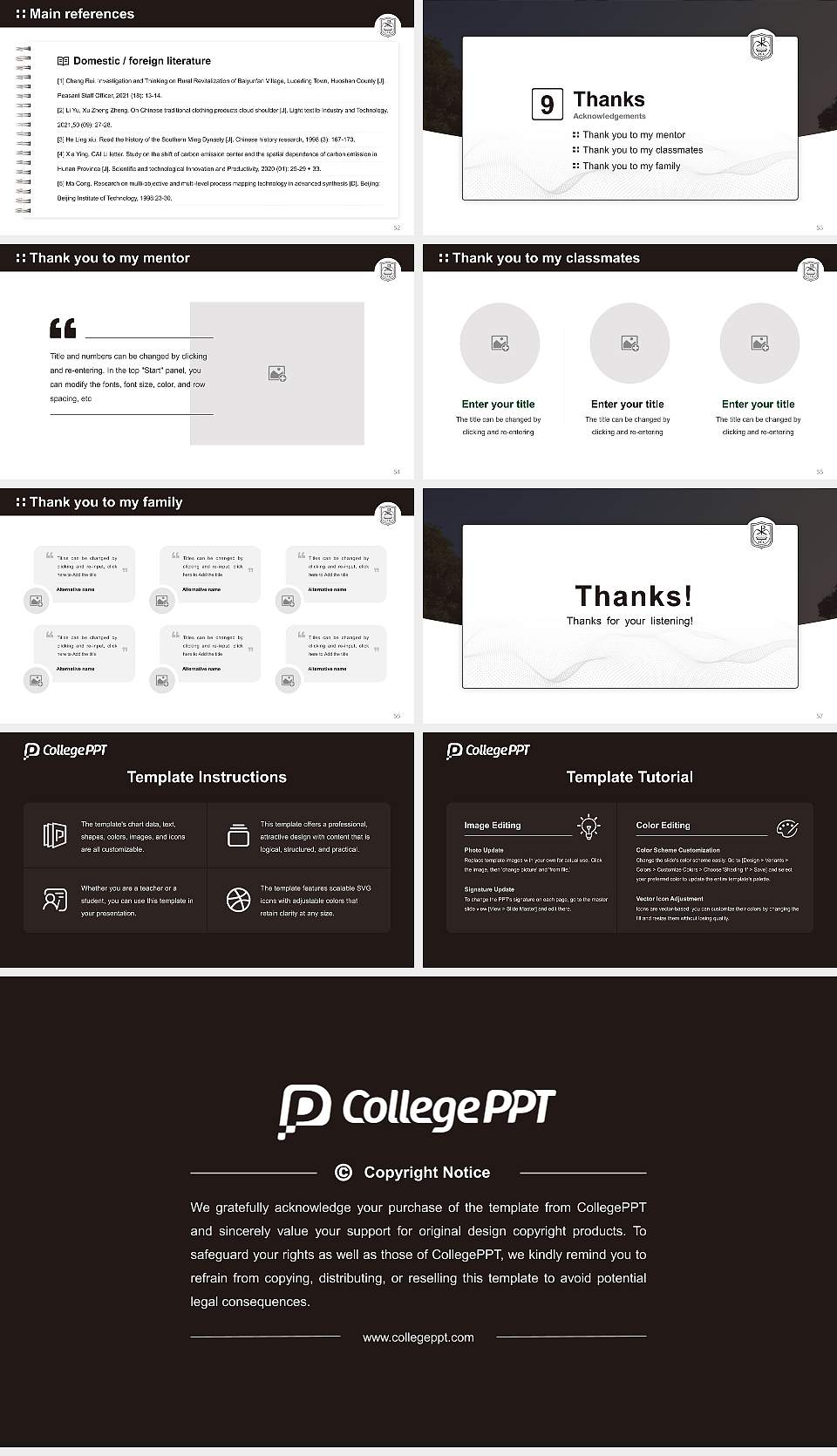Tokyo Christian University Graduation Thesis Defense PPT Template16:9 ratio PPT effect preview image7