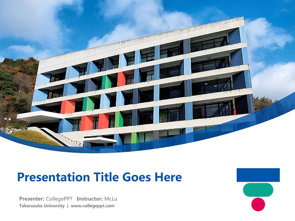 Takarazuka University Course/Courseware Creation PPT Template4:3 ratio PPT effect preview image5