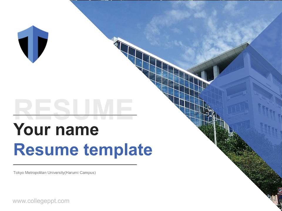Tokyo Metropolitan University(Harumi Campus) Resume PPT Template4:3 ratio PPT effect preview image5