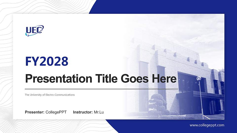 The University of Electro-Communications Academic Presentation/Research Findings Report PPT Template16:9 ratio PPT effect preview image