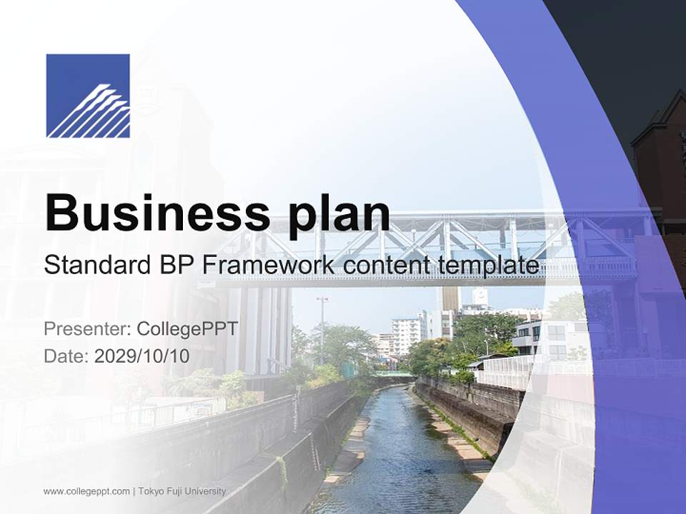 Tokyo Fuji University Competition/Entrepreneurship Contest PPT Template4:3 ratio PPT effect preview image9