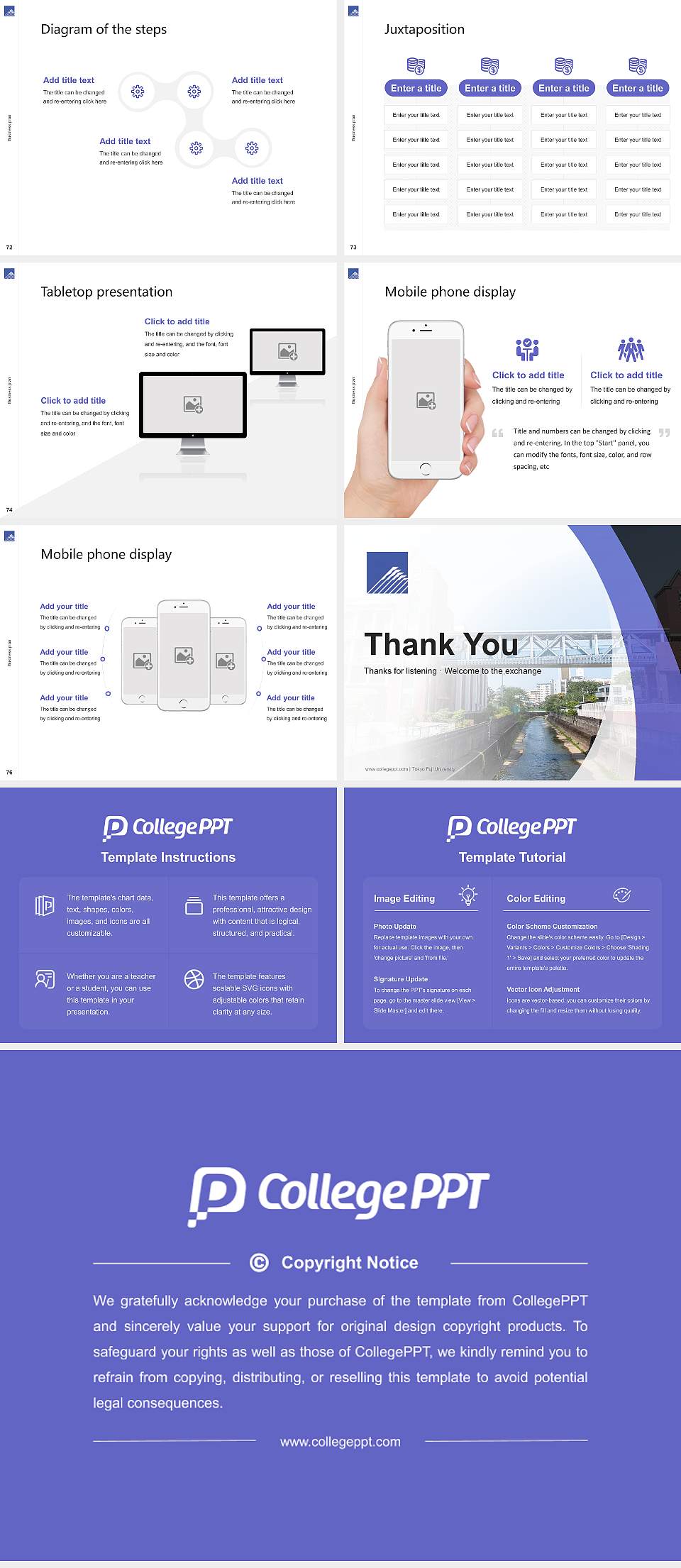Tokyo Fuji University Competition/Entrepreneurship Contest PPT Template4:3 ratio PPT effect preview image9