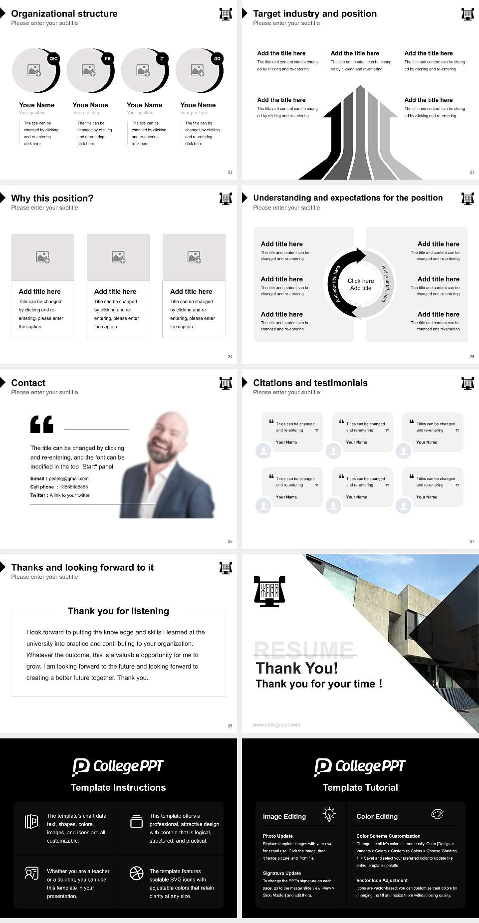 Toho Gakuen School of Music Resume PPT Template4:3 ratio PPT effect preview image4