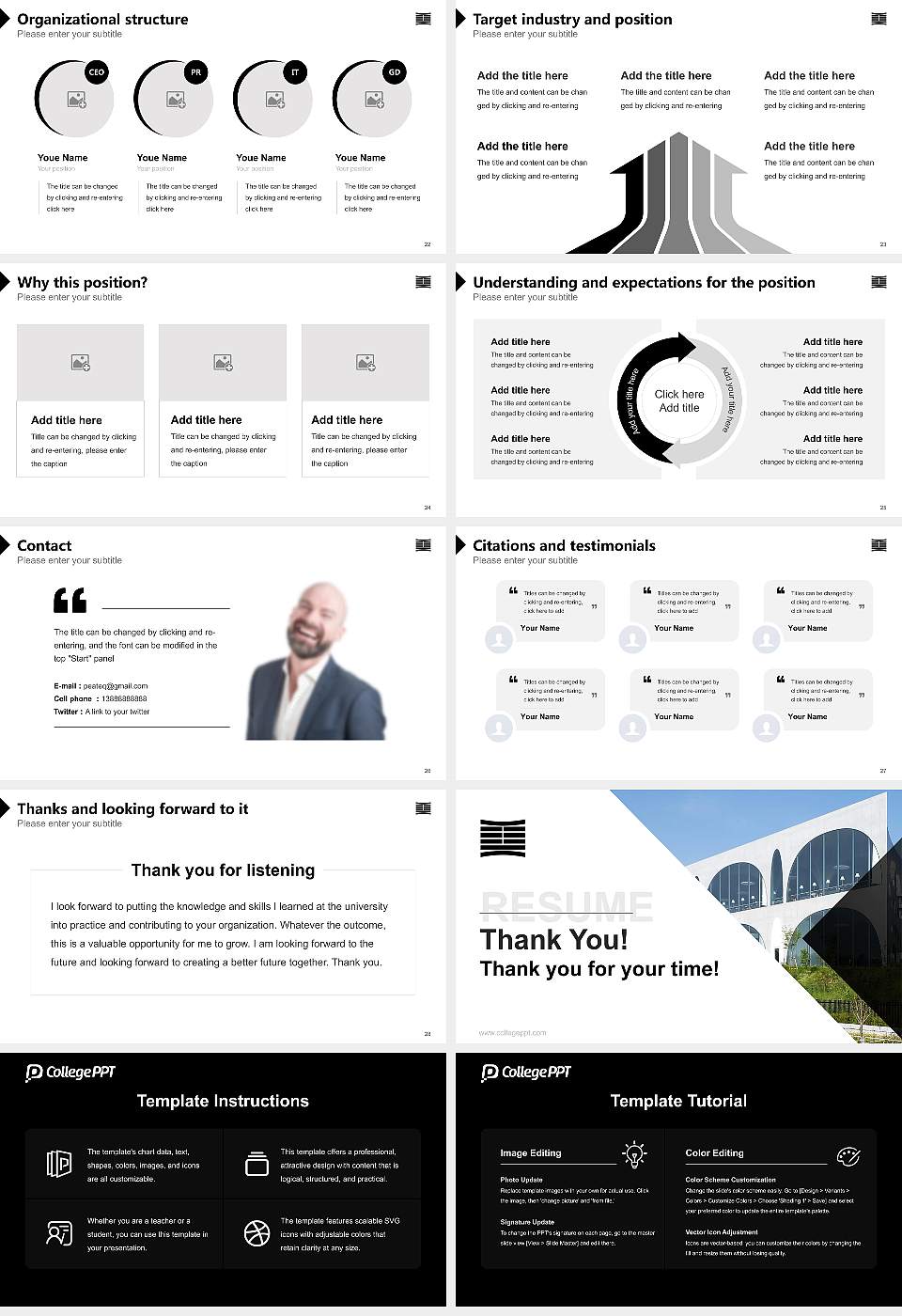 Tama Art University Resume PPT Template16:9 ratio PPT effect preview image4
