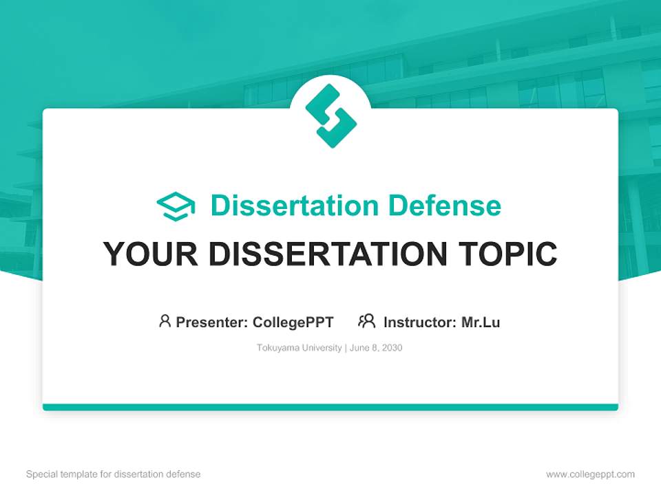 Tokuyama University Graduation Thesis Defense PPT Template4:3 ratio PPT effect preview image7