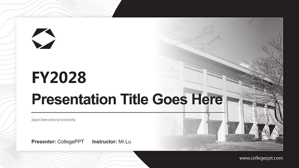 Japan International University Academic Presentation/Research Findings Report PPT Template16:9 ratio PPT effect preview image