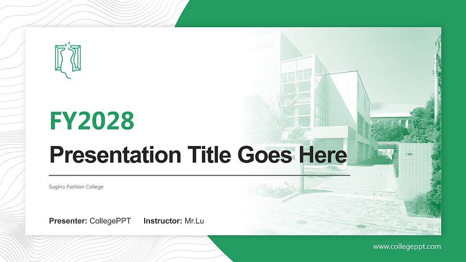 Sugino Fashion College Academic Presentation/Research Findings Report PPT Template16:9 ratio PPT effect preview image