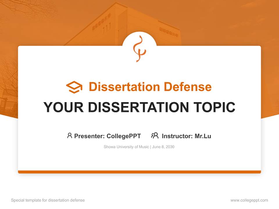 Showa University of Music Graduation Thesis Defense PPT Template4:3 ratio PPT effect preview image7