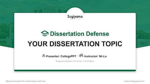 Sugiyama Jogakuen University Graduation Thesis Defense PPT Template
