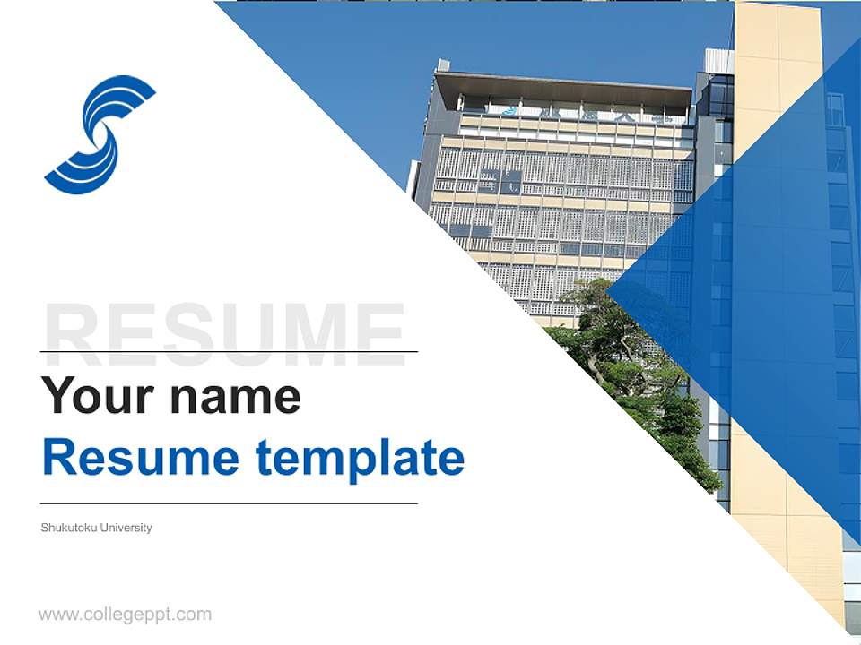 Shukutoku University Resume PPT Template4:3 ratio PPT effect preview image5