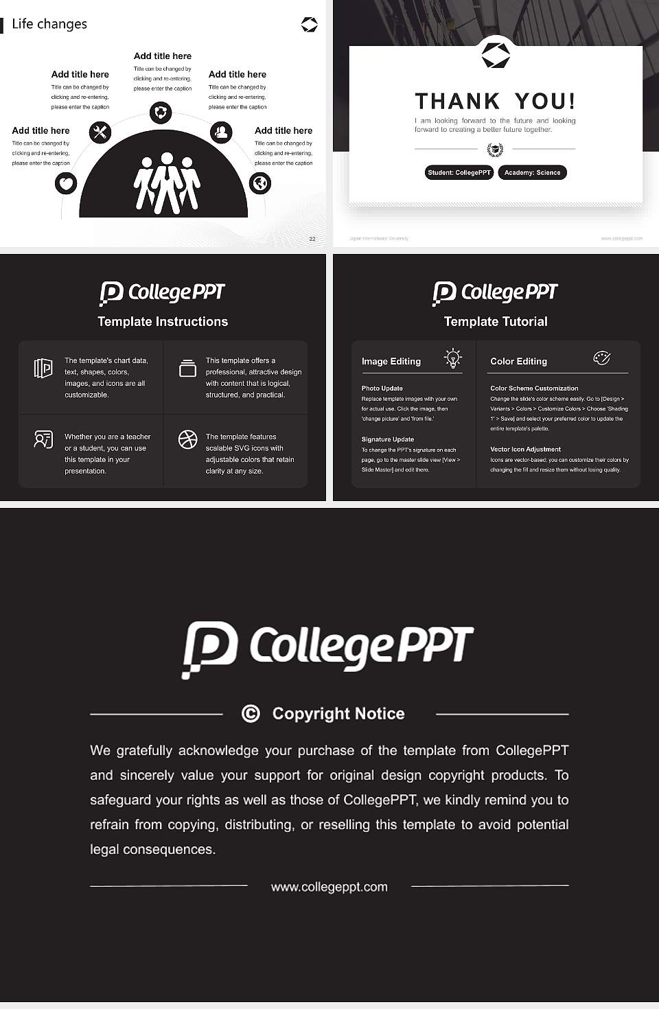 Japan International University National Scholarship Defense PPT Template4:3 ratio PPT effect preview image4