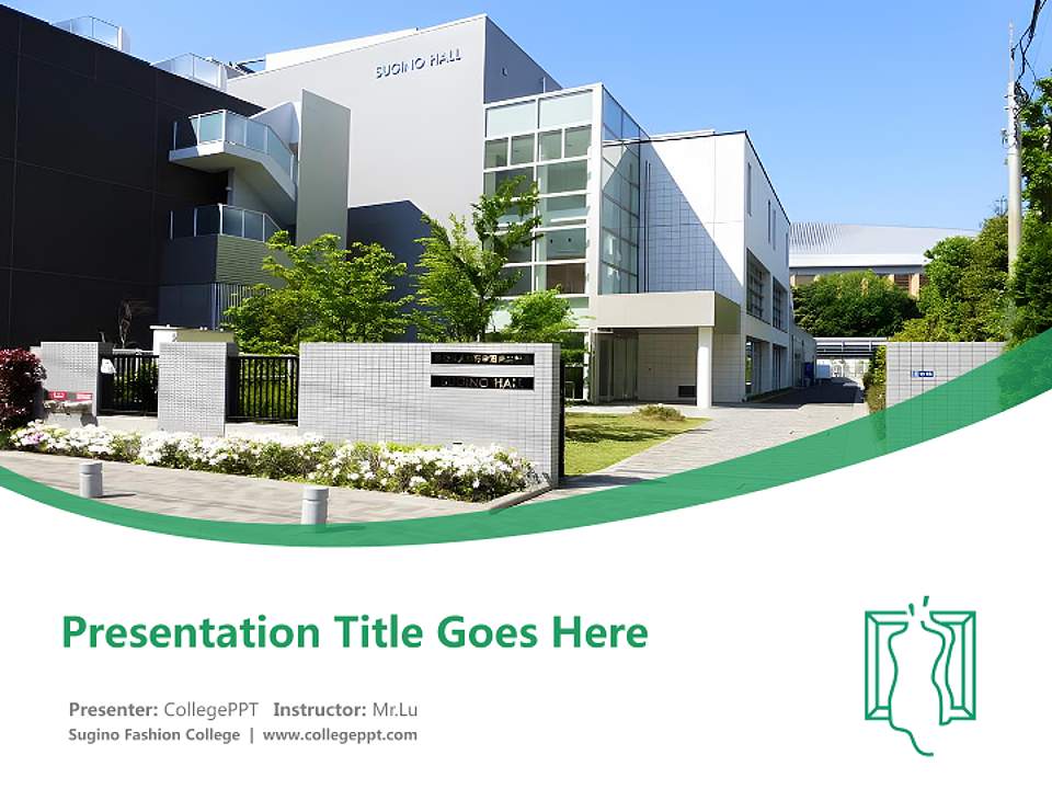 Sugino Fashion College Course/Courseware Creation PPT Template4:3 ratio PPT effect preview image5