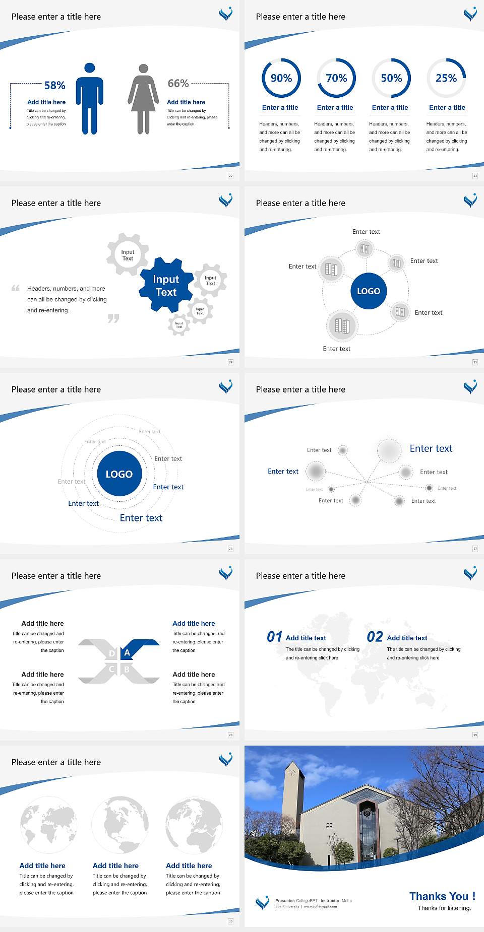 Soai University Course/Courseware Creation PPT Template4:3 ratio PPT effect preview image4