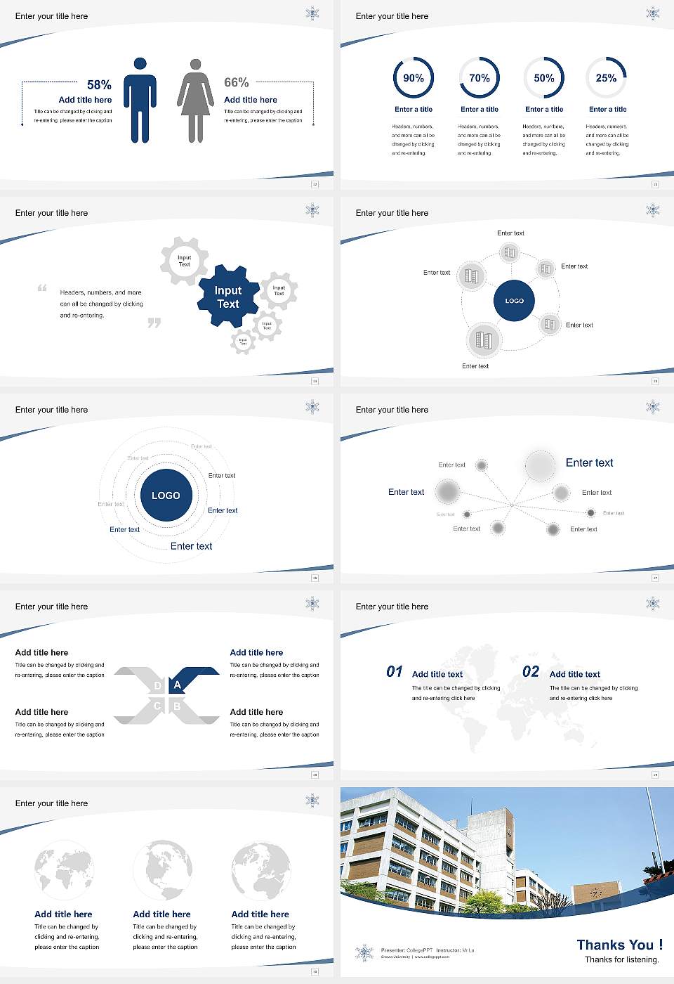 Showa University Course/Courseware Creation PPT Template16:9 ratio PPT effect preview image4