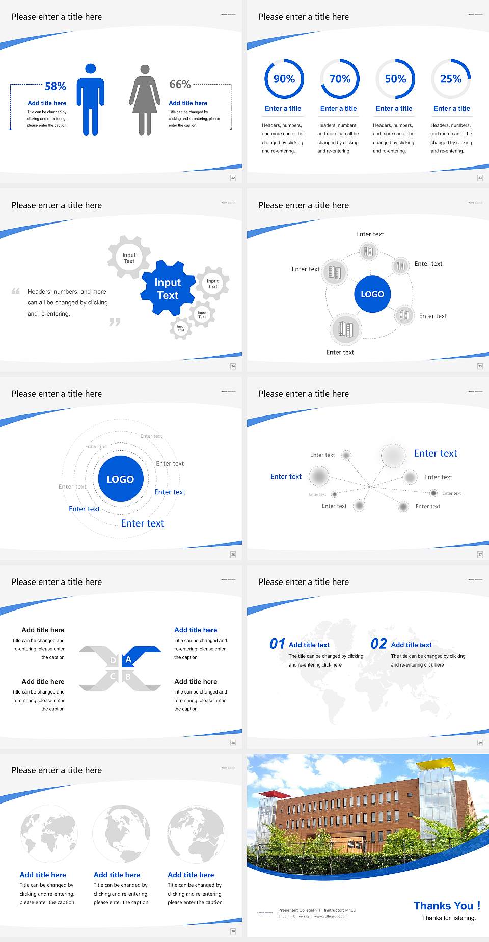 Shuchiin University Course/Courseware Creation PPT Template4:3 ratio PPT effect preview image4
