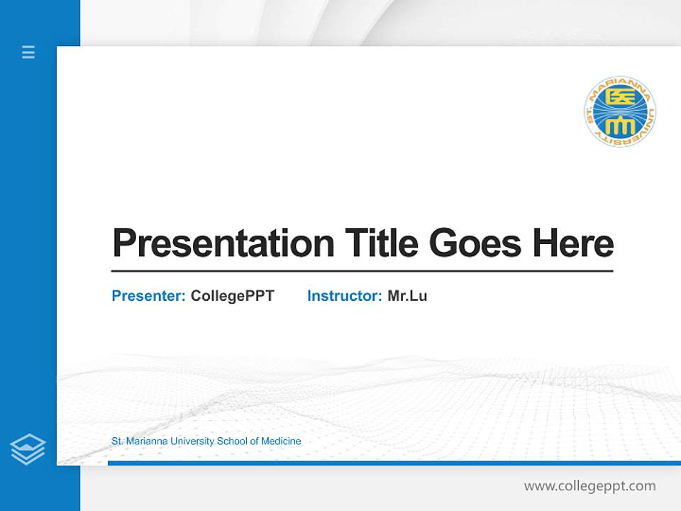 St. Marianna University School of Medicine Thesis Proposal/Graduation Defense PPT Template4:3 ratio PPT effect preview image5