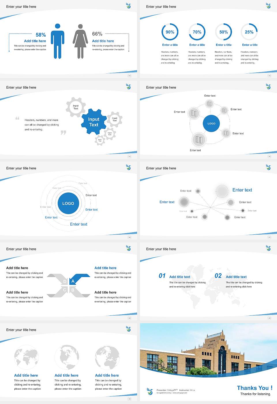 Surugadai University Course/Courseware Creation PPT Template16:9 ratio PPT effect preview image4