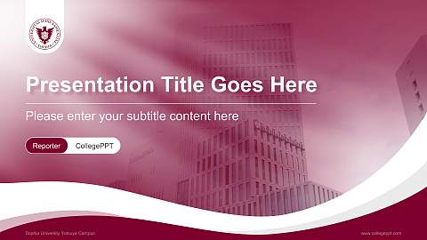 Sophia University Yotsuya Campus Lecture Sharing and Networking Event PPT Template