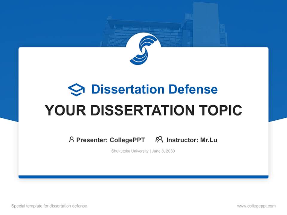 Shukutoku University Graduation Thesis Defense PPT Template4:3 ratio PPT effect preview image7