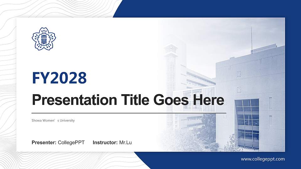 Showa Women’s University Academic Presentation/Research Findings Report PPT Template16:9 ratio PPT effect preview image