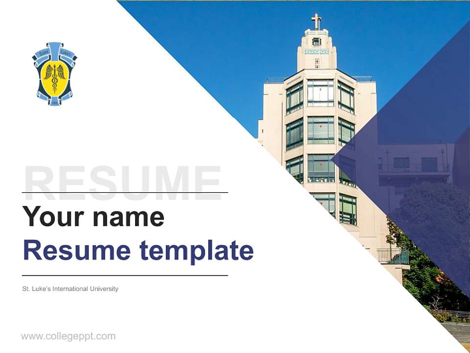 St. Luke’s International University Resume PPT Template4:3 ratio PPT effect preview image5