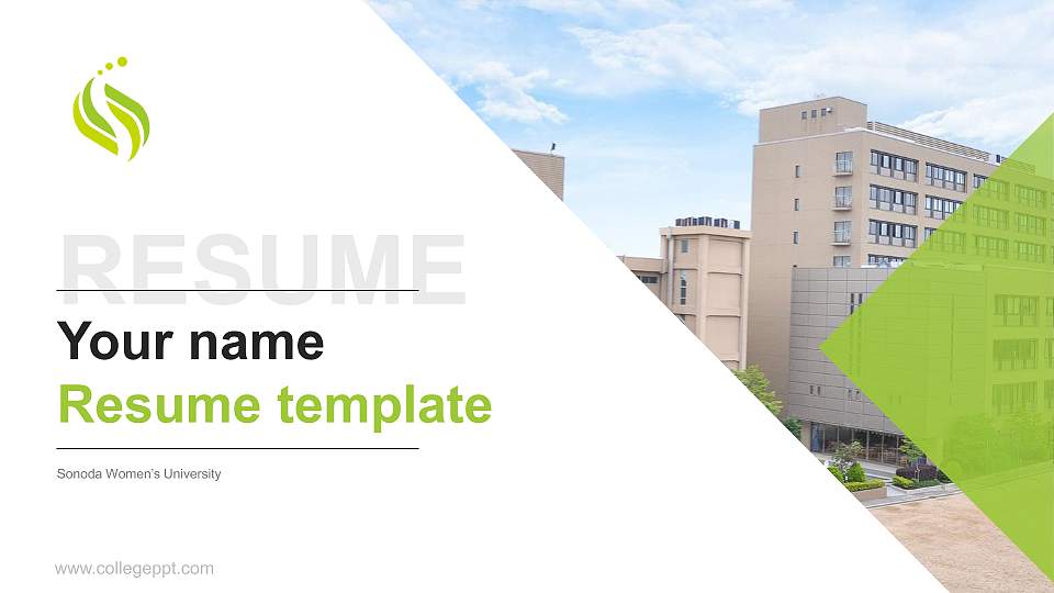 Sonoda Women’s University Resume PPT Template16:9 ratio PPT effect preview image