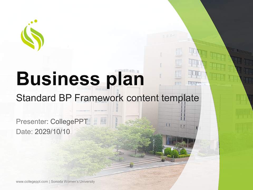 Sonoda Women’s University Competition/Entrepreneurship Contest PPT Template4:3 ratio PPT effect preview image9