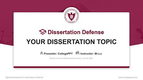 Sophia University Mejiro Seibo Campus Graduation Thesis Defense PPT Template