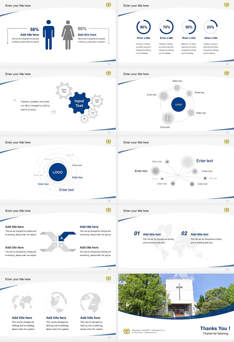 St. Mary’s College Course/Courseware Creation PPT Template16:9 ratio PPT effect preview image4