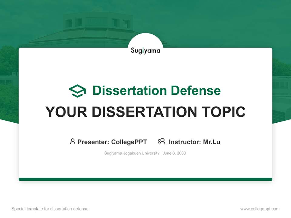 Sugiyama Jogakuen University Graduation Thesis Defense PPT Template4:3 ratio PPT effect preview image7