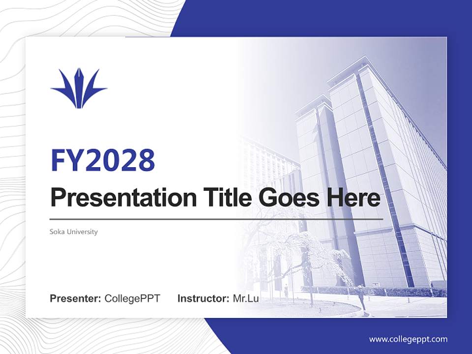 Soka University Academic Presentation/Research Findings Report PPT Template4:3 ratio PPT effect preview image5