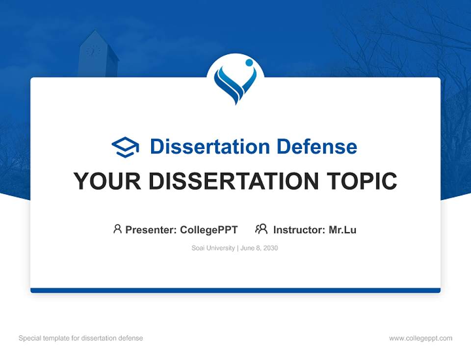 Soai University Graduation Thesis Defense PPT Template4:3 ratio PPT effect preview image7