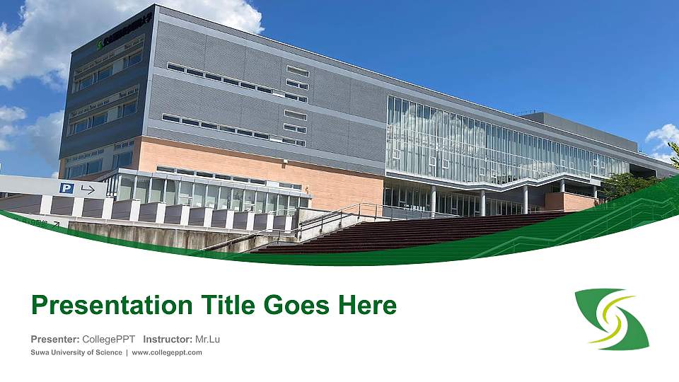 Suwa University of Science Course/Courseware Creation PPT Template16:9 ratio PPT effect preview image