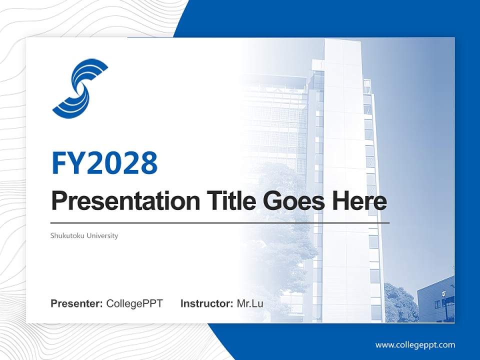 Shukutoku University Academic Presentation/Research Findings Report PPT Template4:3 ratio PPT effect preview image5