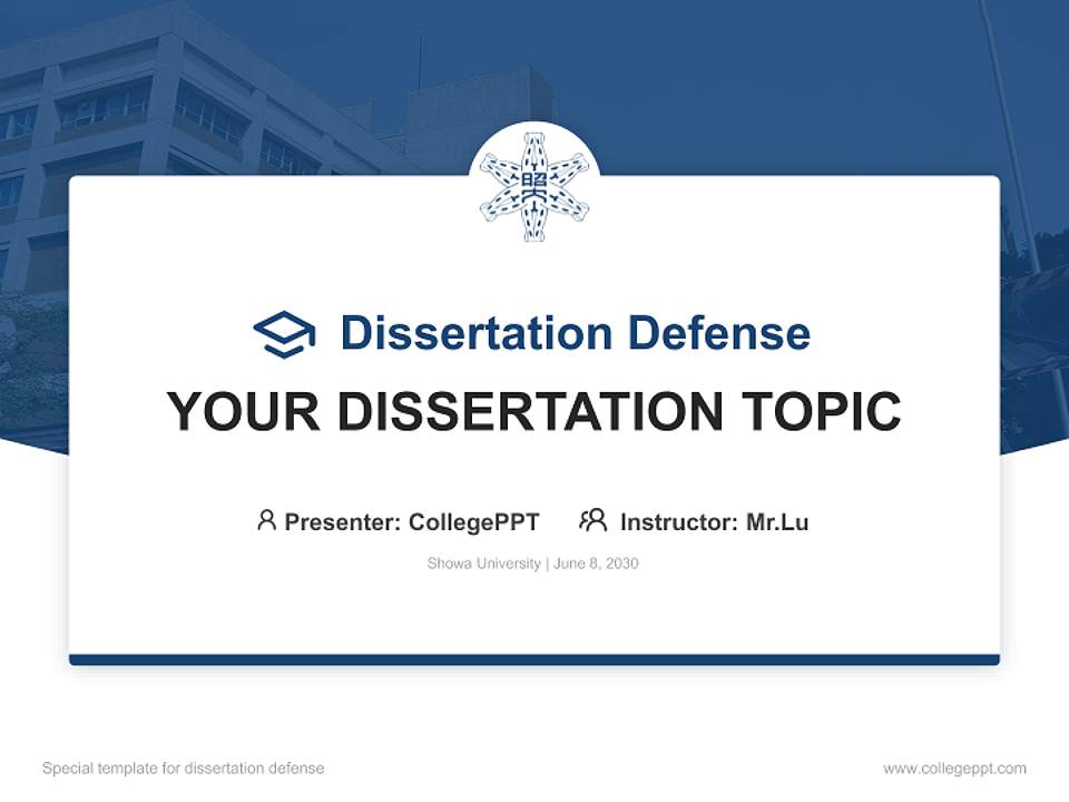 Showa University Graduation Thesis Defense PPT Template4:3 ratio PPT effect preview image7