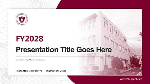 Sophia University Mejiro Seibo Campus Academic Presentation/Research Findings Report PPT Template