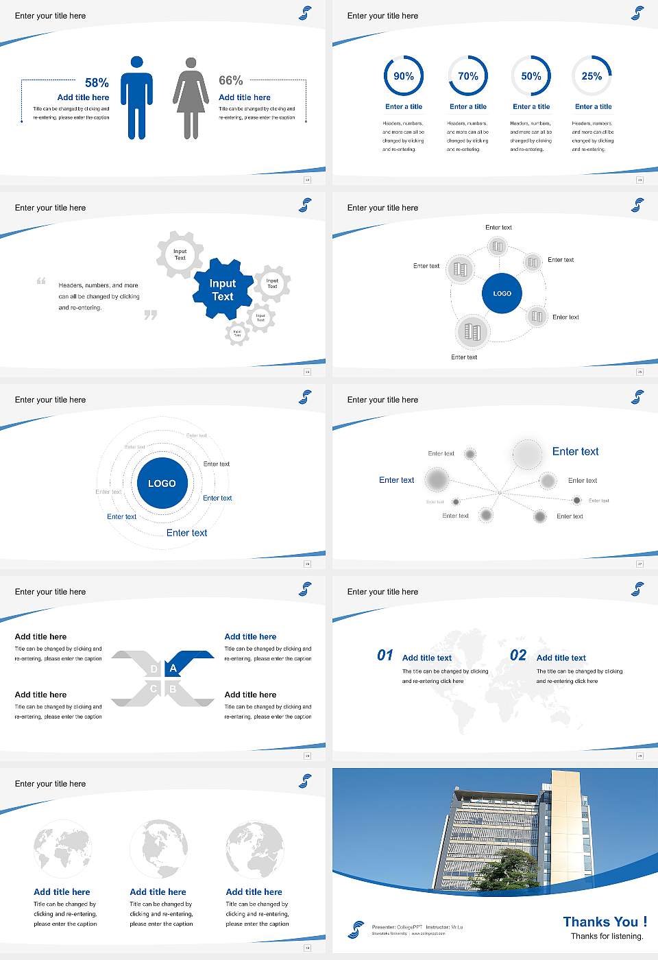 Shukutoku University Course/Courseware Creation PPT Template16:9 ratio PPT effect preview image4