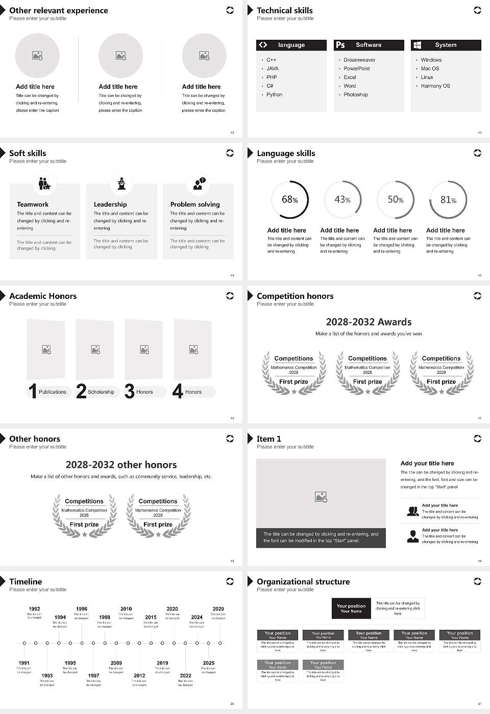 Japan International University Resume PPT Template16:9 ratio PPT effect preview image3