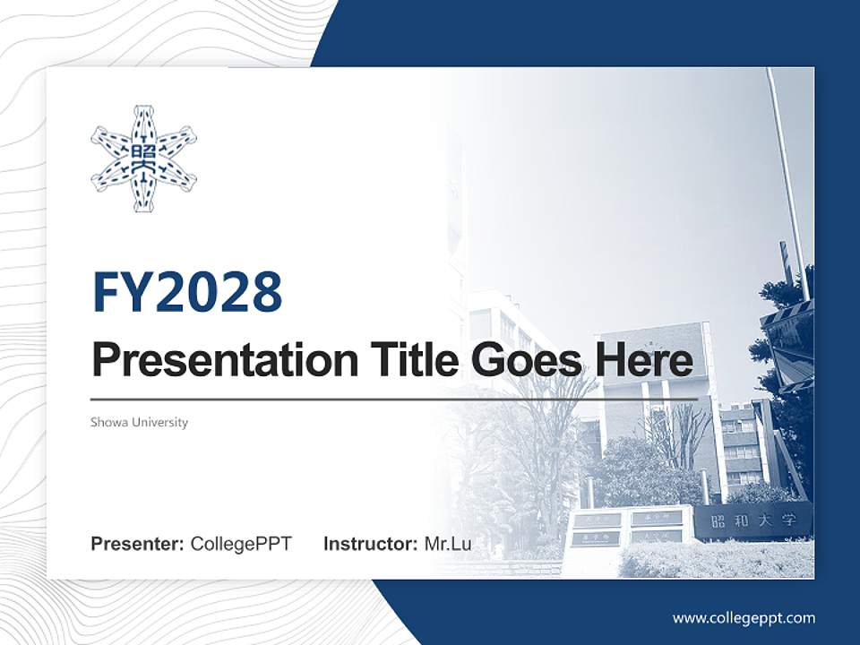 Showa University Academic Presentation/Research Findings Report PPT Template4:3 ratio PPT effect preview image5