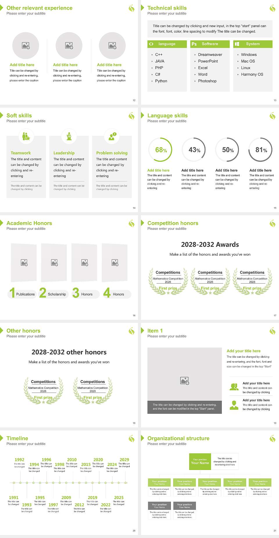 Sonoda Women’s University Resume PPT Template4:3 ratio PPT effect preview image3